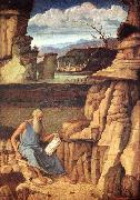 BELLINI, Giovanni St Jerome Reading in the Countryside oil painting picture wholesale